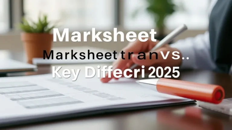 Marksheet vs Transcript: Key Differences 2025 - Professional Swiss-style featured image | Truescho.com