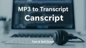 MP3 to Transcript Converter - Fast & Free - Professional Swiss-style featured image | Truescho.com
