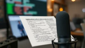 Podcast Transcript Generator with AI - Professional Swiss-style featured image | Truescho.com