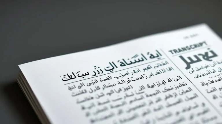 Transcript معنى - Arabic Translation Guide - Professional Swiss-style featured image | Truescho.com