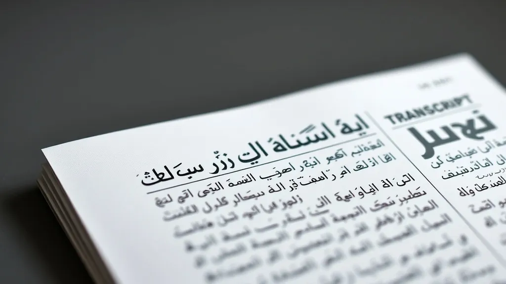 Transcript معنى - Arabic Translation Guide - Professional Swiss-style featured image | Truescho.com