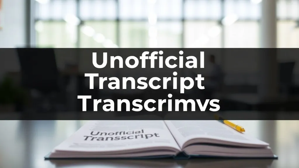 Unofficial Transcript vs Official Guide - Professional Swiss-style featured image | Truescho.com